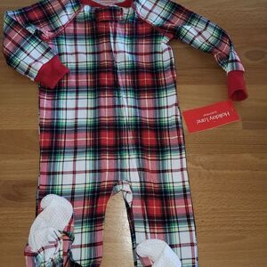 Nwt Baby Girls Boys Unisex Holiday Lane Red Plaid Kids Footie Pajamas 6-9 months
